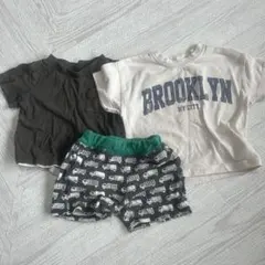 まとめ売り　3点　Tシャツ2枚とショートパンツセット 80
