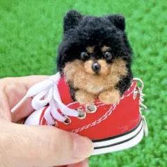 羊毛フェルト ポメラニアン ブラックタン BTS ヨンタン - メルカリ