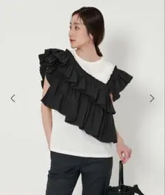 【UNITEDARROWS】半袖　フリル付き　Tシャツ