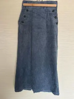 SENSE OF PLACE リブ素材 ダークブルータイトスカート