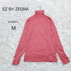 【EZ BY ZEGNA】タートルネック 長袖 綿 カシミヤ M ピンク 秋冬