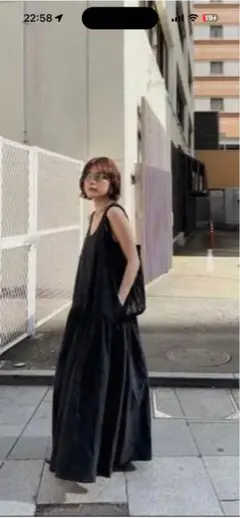 YUシャーリングワンピース ブラック 完売品 美品 アパートバイ