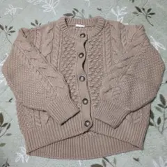 GU レディース ケーブルニットカーディガン べージュ Sサイズ