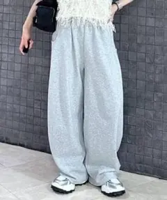 【新品タグ付き】JEANASIS 【接触冷感】スウェットコクーンタックパンツ