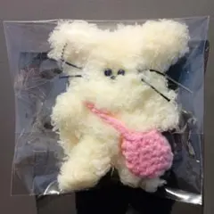 【1番】ピンクバッグのもふねこちゃん　モールドールチャーム【ぽてまる】