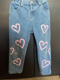 ハート柄デニムパンツ