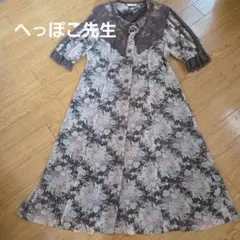 値下げ中　アトリエまりこ　花柄　フリル　ワンピース 値下げ中 アトリエまりこ 花柄 フリル ワンピース - メルカリ