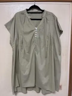 【新品・タグ付き】earth music&ecology ノーカラーブラウス　Ｆ