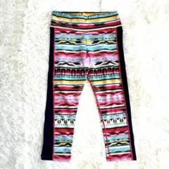 【美品】MIKANO ミカランセ フィットネスパンツ フリー ネイティブ柄のサムネイル