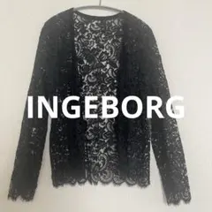 INGEBORG 総レース 長袖カーディガン 羽織りブラックのサムネイル