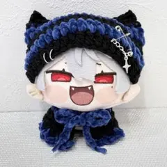 にじまるっと ボーダー猫耳ニット帽&ケープセット ぬい服