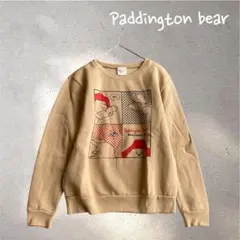 910＊パディントン【M】トレーナー　裏起毛　長袖　ベージュ　キャラクター　秋冬