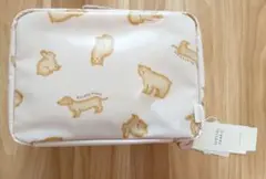 新品タグつき【ジェラートピケ】クッキーアニマル柄 おむつポーチ 薄ピンク