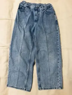 GU ライトブルー ワイドパンツ ゴムウエスト(調整可能) サイズ140