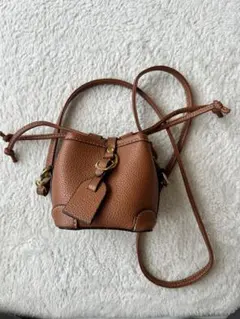 ブラウン レザー 巾着型 ショルダーバッグ　SHEIN