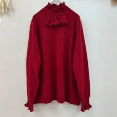 【ROSSO】 長袖ニット カシミヤ フリルニット フェミニン
