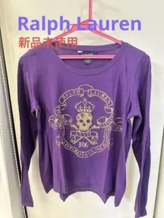新品　Ralph Lauren 紫色 長袖Tカットソー　ゴールドスカル　16歳