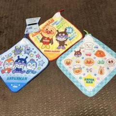 【新品未使用】3枚組 ループタオル アンパンマン ループ付ハンドタオル