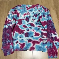 タイダイ柄 リブ編み長袖Tシャツ