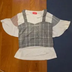 LOVE RABBY ビスチェ風ドッキングTシャツ J-M