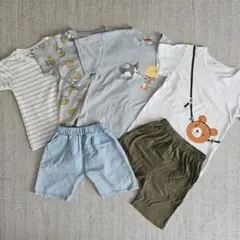 キッズ服セット（Tシャツ4枚、ショートパンツ2枚）