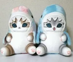 【新品】mofusand パステルサメにゃんBIGぬいぐるみ　2種セットのサムネイル