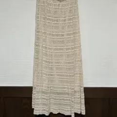 アイボリー レース編み ロングスカートのサムネイル