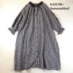 kazumi×Samansa Mos2 フリルカラーワンピース ブラック M - メルカリ