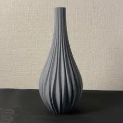 【ハンドメイド】ドライフラワー専用 一輪挿しリブデザイン グレー 3Dプリント