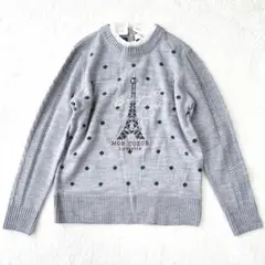 【極美品】pom ponette ポンポネットジュニア 長袖　ニットグレー140