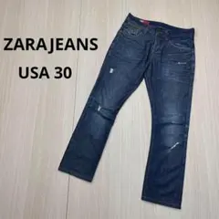 ● ZARA JEANS ザラ　メンズ　ダメージ　デニム　USA30