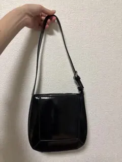 ZARA ブラック 合成皮革 ハンドバッグ