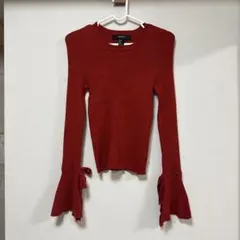 FOREVER 21 レッド フレアスリーブ ニット / レディース 赤 M
