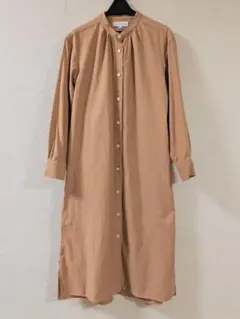 ★秋色　ロングシャツワンピース　M