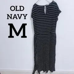 OLD NAVY ストライプ オールインワン Mサイズ ボーダー ブラック