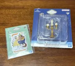 一番くじ ディズニー プリンセス ルミエール ステッカー G賞 K賞 美女と野獣