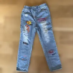 シーイン　デニムパンツ　ロゴ　7Y