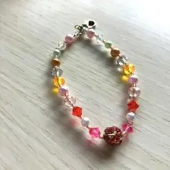 カラフルビーズ ハンドメイド ストラップ
