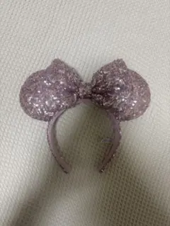 ディズニーランド ミニーちゃん スパンコール カチューシャ ピンク