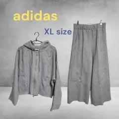 最終値下げ　adidas グレー スウェット　ジョガーパンツ　XL セットアップ