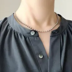 ボール チェーン ネックレス 4mm シルバー サージカルステンレス 新品