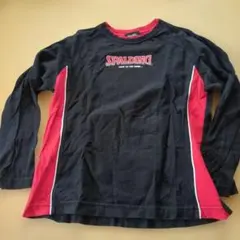 SPALDING 長袖カットソー ブラック×レッド