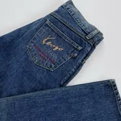 美品✨KENZO JEANS デニムパンツ　ストレート　濃紺　バックロゴ　刺繍のサムネイル