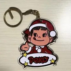 【希少】ペコちゃん　サンタ　クリスマス　アクリルキーホルダー　当時物　昭和レトロのサムネイル