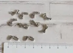 デコパーツ ネイルパーツ リボン シルバー パーツ 10個