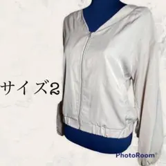 ノーカラージャケット ブルゾン アウター M ジップアップ おしゃれ 薄手