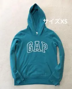 old gap パーカー　y2k ターコイズブルー　デカロゴ　サイズXS