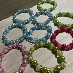 カラフルビーズブレスレット　9個　セット　ブレスレット　キッズ　クレーンゲーム
