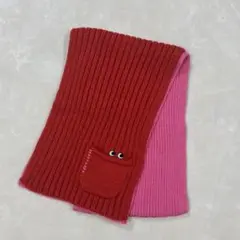 未使用✨Anya hindmarch アニヤ ユニクロ マフラー レッドピンク