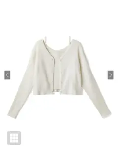 GRL ショート丈カーディガンXキャミソールニットアンサンブル　dr404 M